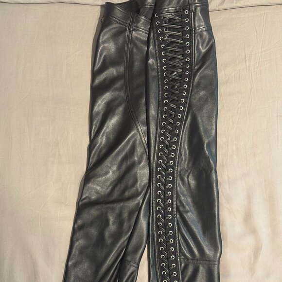 Faith Connexion Faux Leather Biker Pants - Picture 1 of 6